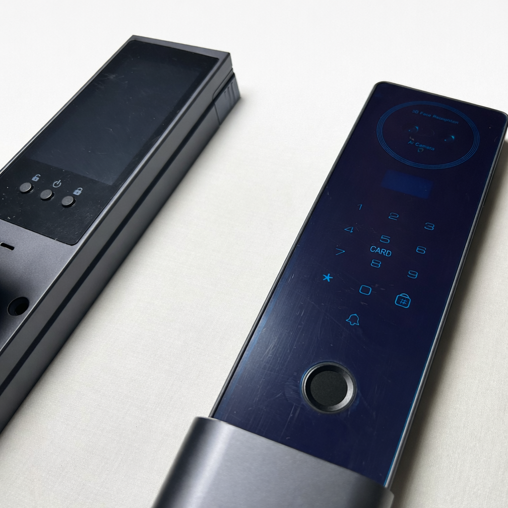 Cerradura Inteligente Premium Reconocimiento Facial, Huella y Pantalla HD