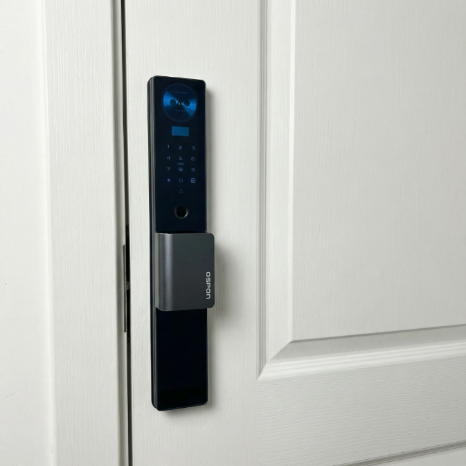 Cerradura Inteligente Premium Reconocimiento Facial, Huella y Pantalla HD