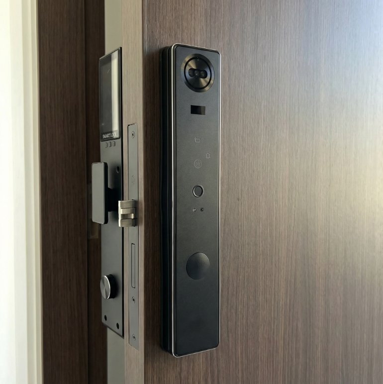 Cerradura Inteligente con Reconocimiento Facial, Huella y Pantalla HD